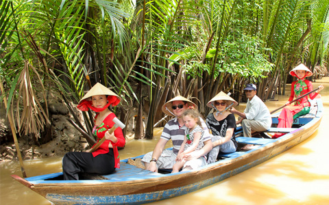 Boat trip along the Mekong River