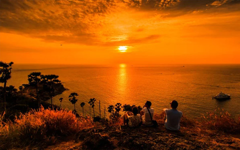 Sunset view of Phromthep Cape